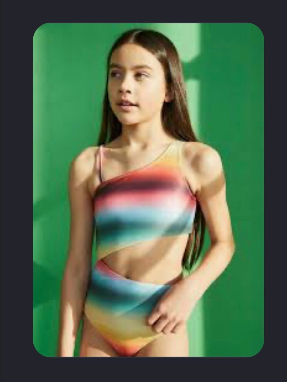 Molo Girls Rainbow Ombre Two-Piece Bikini - Red, Yellow, Blue, Green
